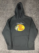 Bass Pro Shops Johnny Morris Black Hoodie Sweater Men Sz Large