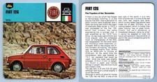 Fiat 126 - 1972 GT & Production Edito Service #11-06 Auto Rally Card