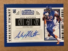 ALEX MATTISON Boise St 2019 Contenders Draft College Ticket AUTO Autograph QTY