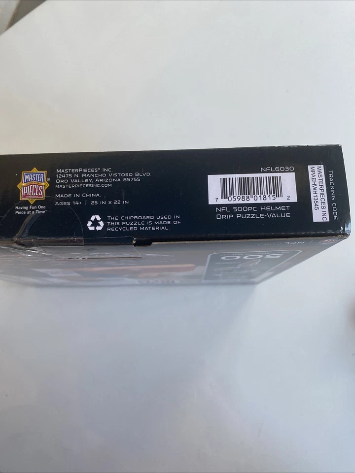 Rompecabezas en forma de casco de equipos de la NFL, 500 piezas 25 pulgadas x 22 pulgadas sellado de fábrica NUEVO Foto 2 de 3