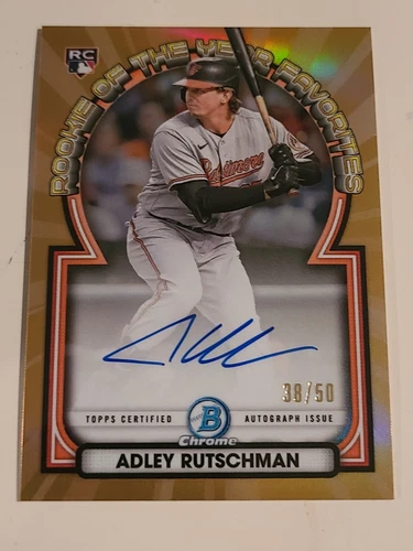 2023 Bowman Adley Rutschman ROOKIE OF THE YEAR ROOKIE RC ROYV-AR Auto GOLD /50!!