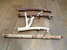 Lot of 4 Bird Perch Branches - Natural Wood - 3/4"- 1" Thick / 9"- 14" Long