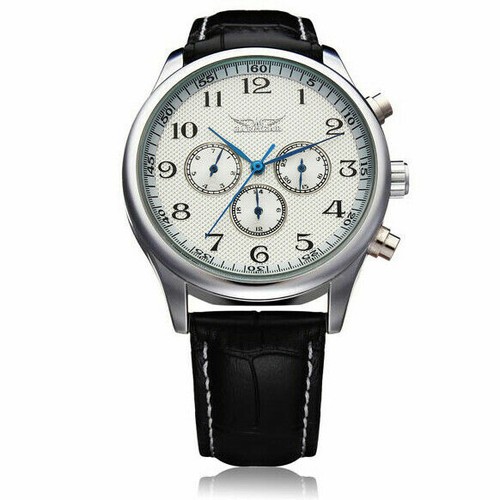 6 Hands Men Casual Automatic Auto Mechanical Leather Strap Wrist Watch Week Day - Picture 13 of 13