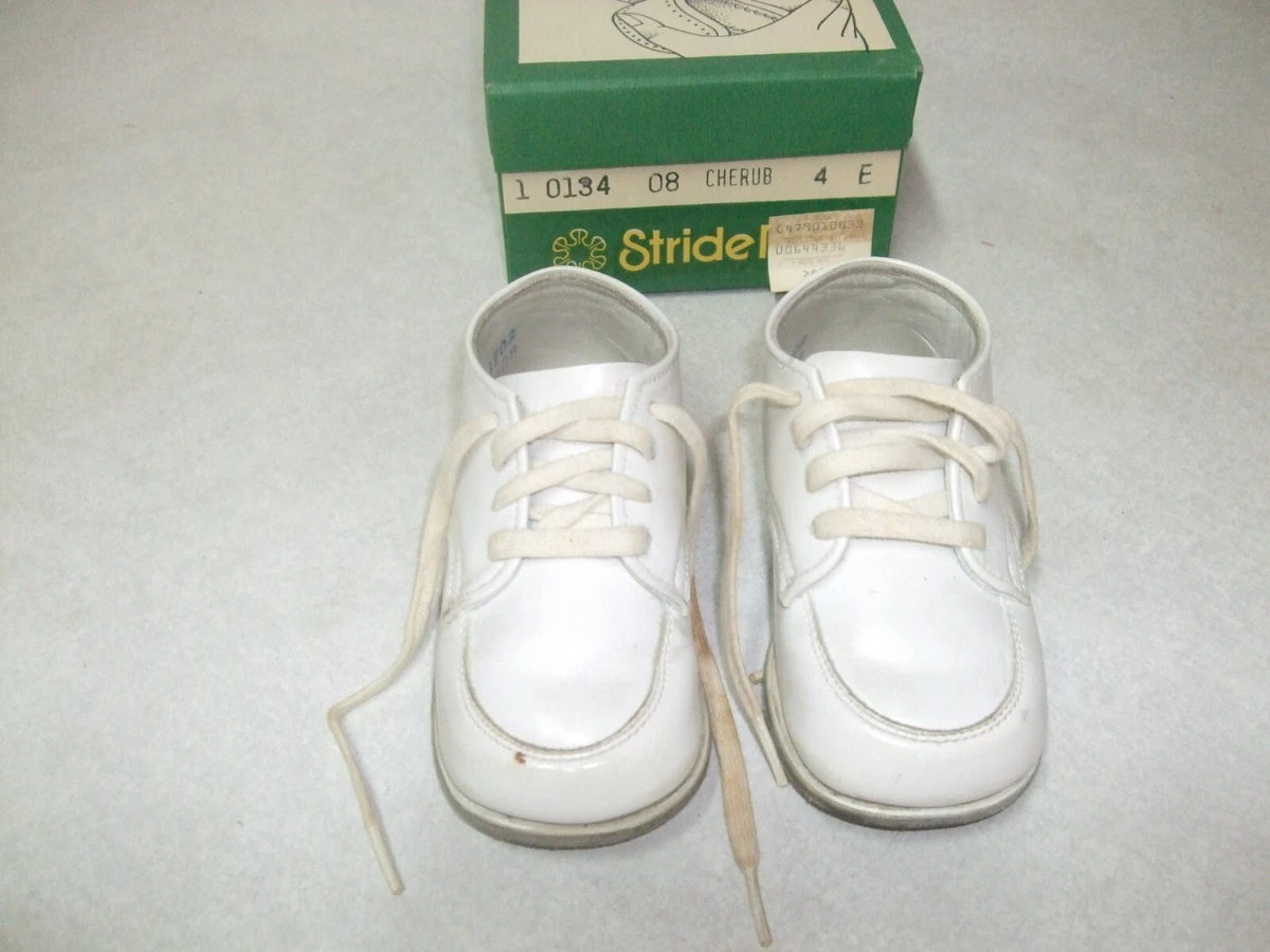 Stride Rite 4E White Moccasin Baby Shoes Used 013408