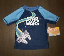NEW TODDLER BOYS STAR WARS RASH GUARD SWIM SHIRT SIZE 2