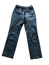 Bikers Gearbox Black  Leather Trousers Lined Ladies 8/10  28” Waist 29” Inseam