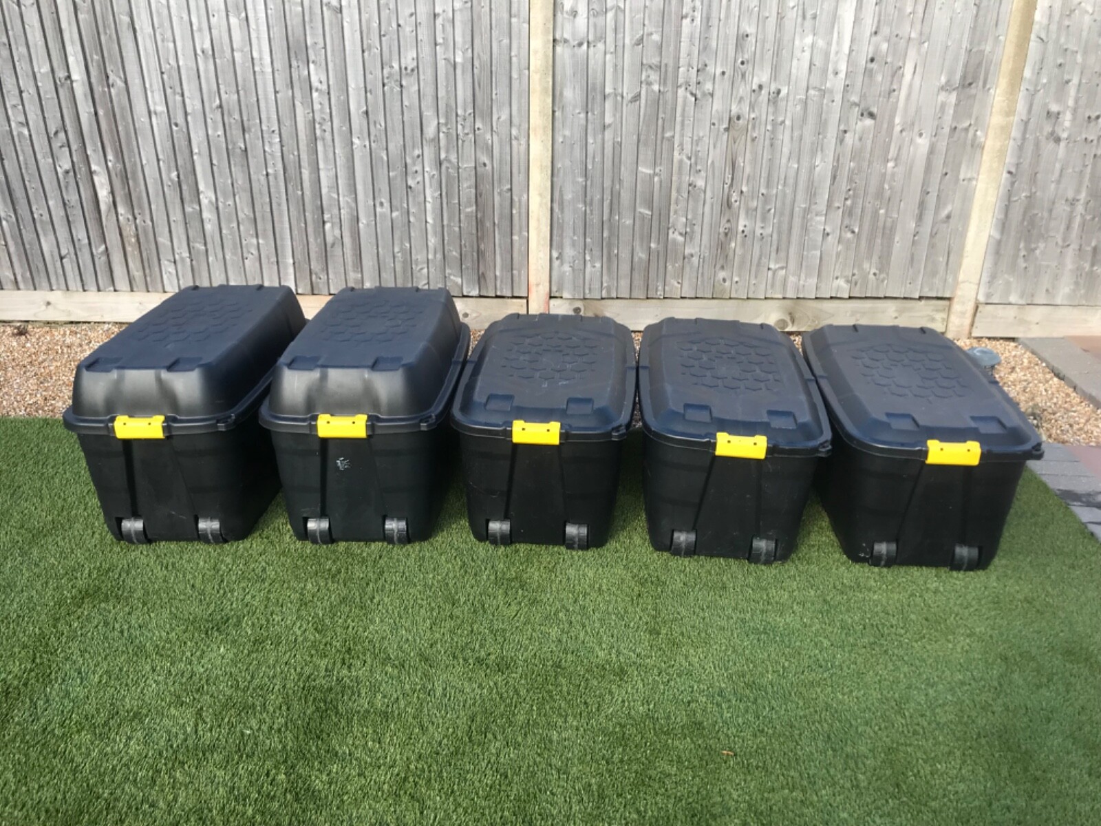 Strata XW420 Heavy Duty Storage Box Trunk On Wheels, 110L Black