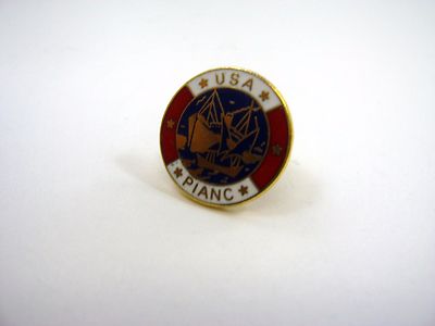Vintage Collectible Pin: PIANC USA World Waterborne Transport Infrastructure
