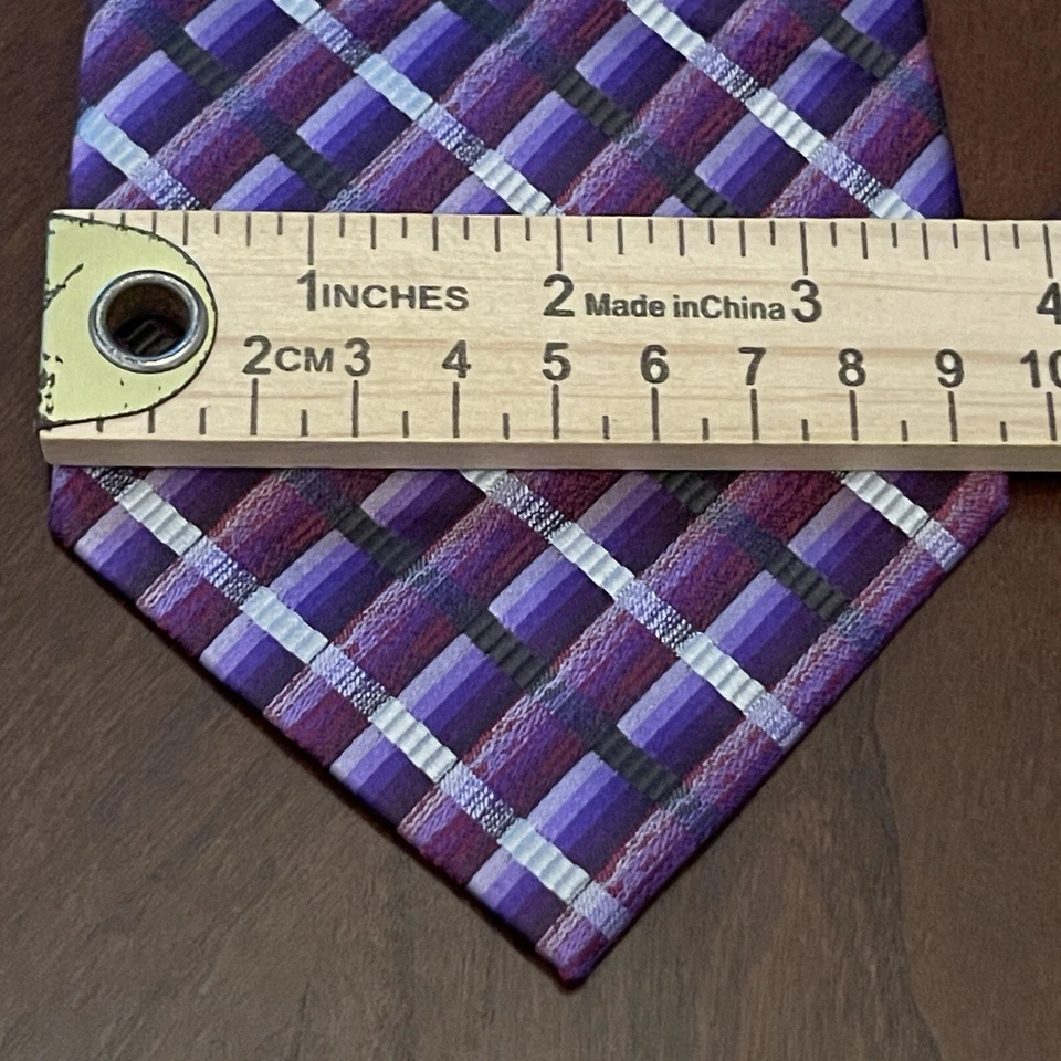 Corbata Crazy Horse de Claiborne púrpura hecha a mano 100 % seda para hombre hecha en China” Foto 4 de 4