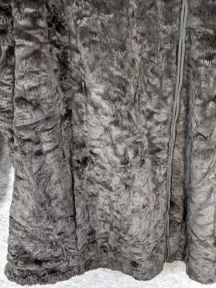 Abrigo Venezia Reversible Mujer 26W 28W Marrón Imitación Piel y Cuero Bolsillos con Cremallera Completa Foto 4 de 4