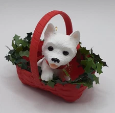 Hallmark Westie 2005 Puppy Love #15 Keepsake Ornament QX2312 red basket holly  