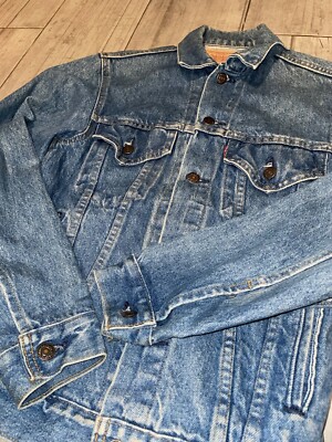 Levis Mens Sz 34 Denim Blue Trucker Jean Jacket 70506-0214