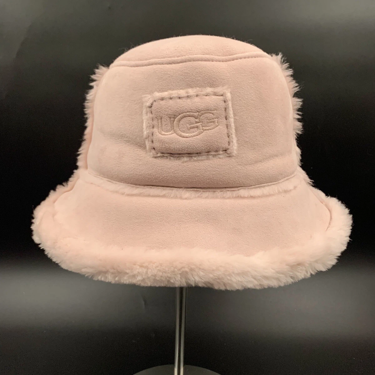 UGG GENUINE SHEARLING BUCKET HAT WOMENS SIZE S/M APPLE BLOSSOM 