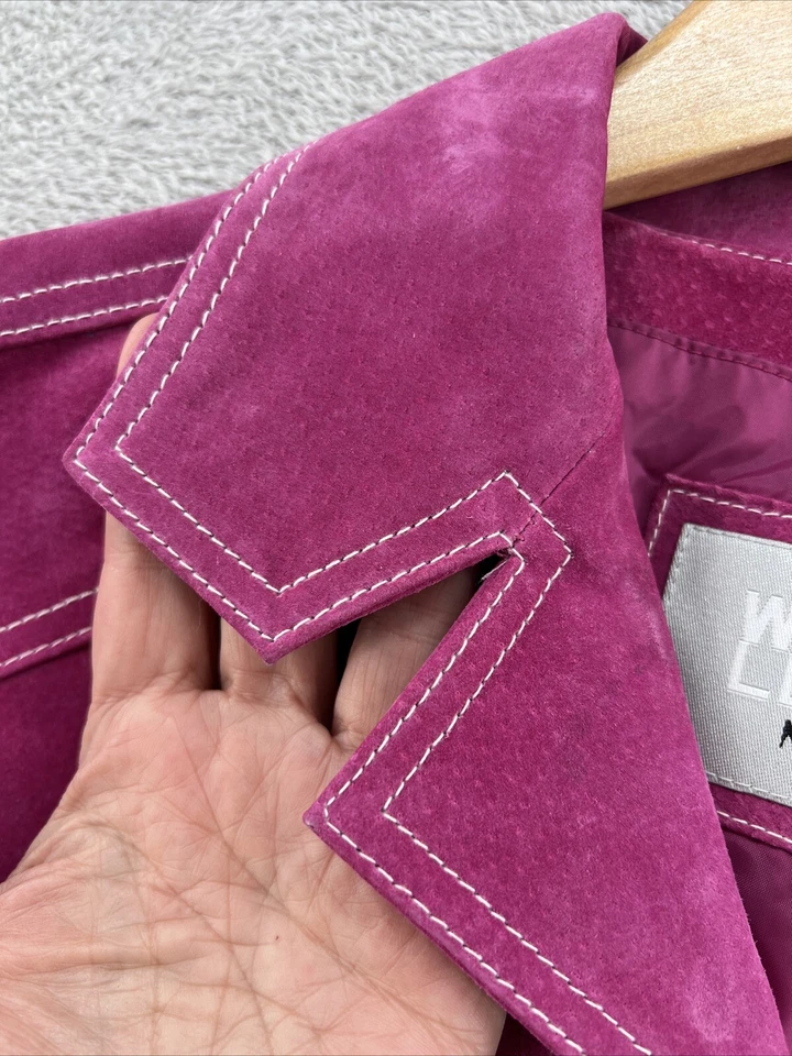 Chaqueta de Cuero Wilsons De Colección Para Mujer Grande Western Rosa Caliente Máxima Gamuza a Presión Foto 3 de 4