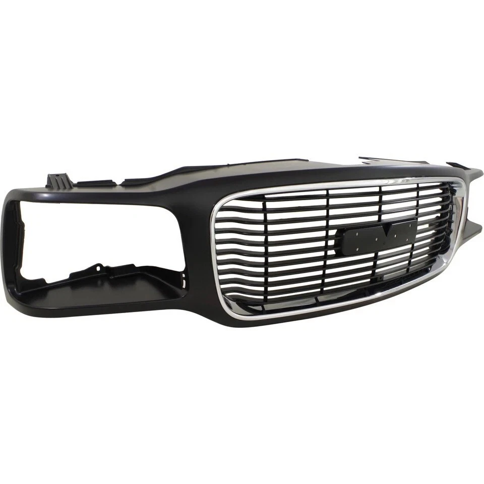 NEW FRONT GRILLE CHROME SHELL W/ BLACK INSERT FOR 1992-2000 GMC YUKON GM1200447 - Imagem 3 de 4