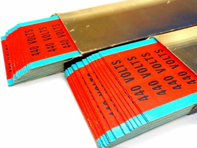 NEW Brady 44313 Stock Conduit & Voltage Markers, 440 Volts, Bk on Or, Lot of 48 