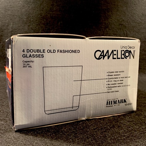NIB Old Stock Linia Decor Cameleon Himark Double Old Fashioned Plastic Tumblers - Picture 3 of 9