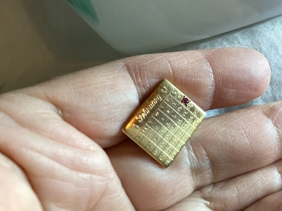 1/20 12K GF 1967 Vintage Abotoaduras e Clipe de Barra de Gravata Fev com Pedra de Nascimento - Imagem 3 de 4