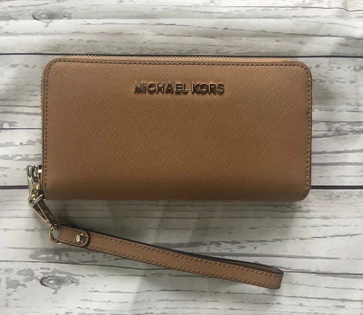 Michael Kors Natural Leather Zip Around Wallet-Excellent | eBay