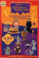 1996 DISNEY'S THE HUNCHBACK OF NOTRE DAME BURGER KING KIDS MEAL TOYS - U - PICK