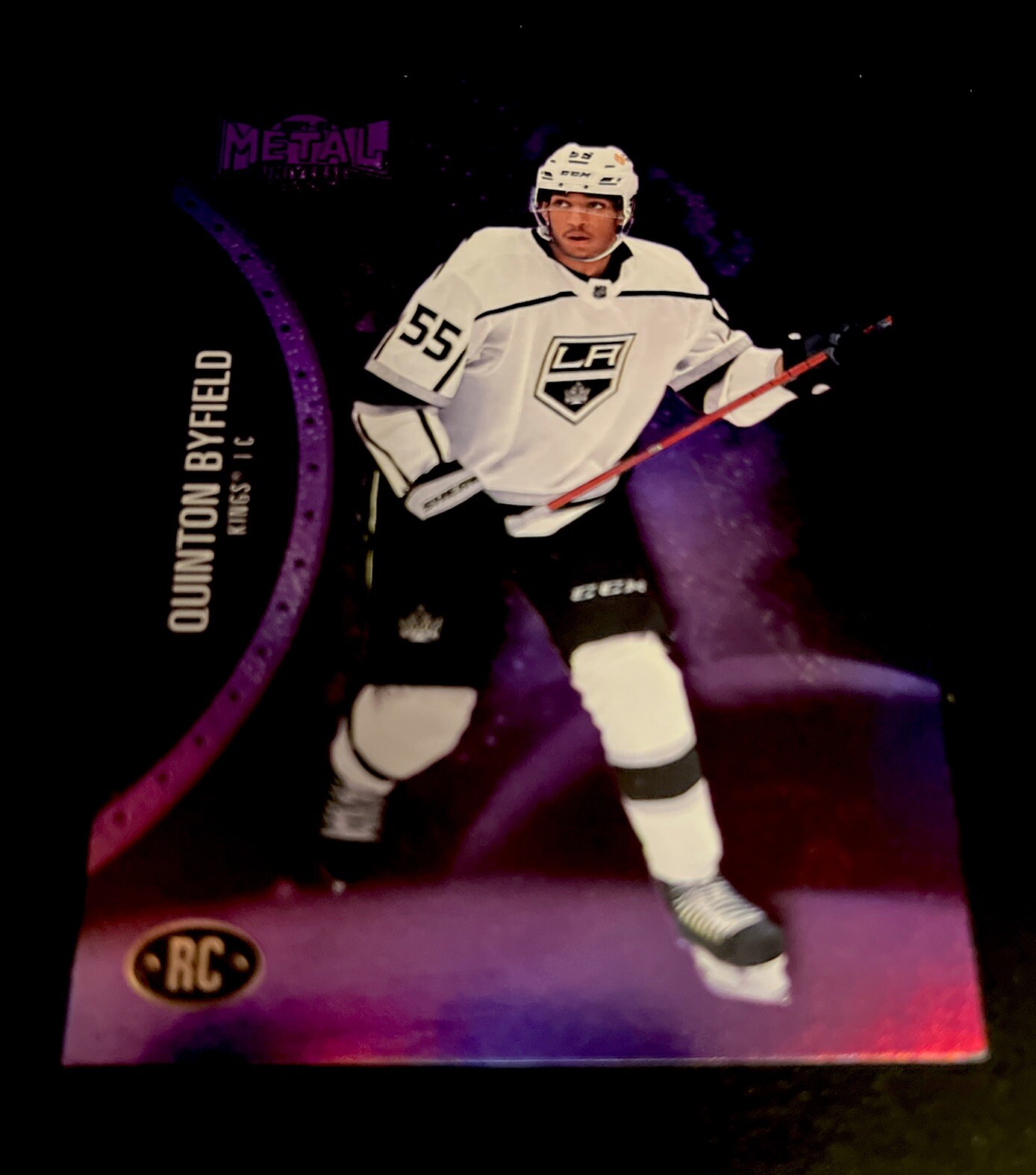 2021-2022 Sky Box NHL Metal Universe Purple Spectrum Quinton Byfield /199