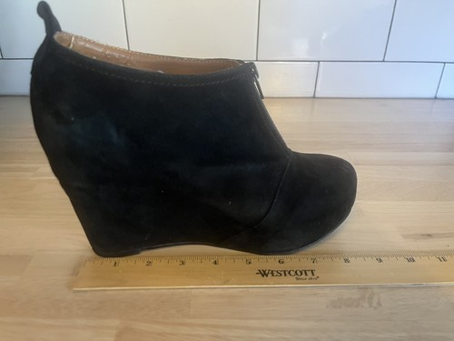 Stivaletti Jeffrey Campbell Tahiti ultima zeppa zip nero scamosciato steampunk - taglia 9 - Foto 13 di 14