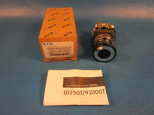 Eaton 10250T463LGD06-3X, Pushbutton Illuminated 120V 2NC 3 Position Green NEMA 3