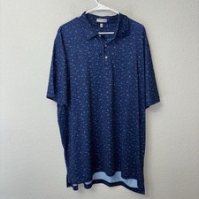 Peter Millar Summer Comfort Performance Jersey Polo Men  s XL 1985 Pattern Blue