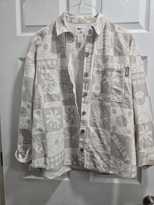 Smiley x H&M Shacket Womens XXS Smiley Faces 100% Cotton Don't Worry Be Happy