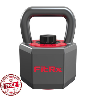 NEW! FitRx SmartStack Wide Handle Adjustable Kettlebell, Comfort Grip, 25-40 lbs