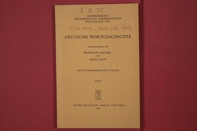 323529 DEUTSCHE WORTGESCHICHTE Walter de Gruyter Sonderdruck Grundriss der