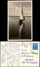 Ansichtskarte  Segelboot auf dem Bodden DDR AK 1955