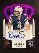 2013 Crown Royale purple Die-Cut Signatures /10 Brad Sorensen #111 Auto RC