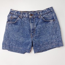 Vintage 70s Levi's Orange Tab Denim Jean Shorts Size 30 4" Inseam Blue Acid Wash