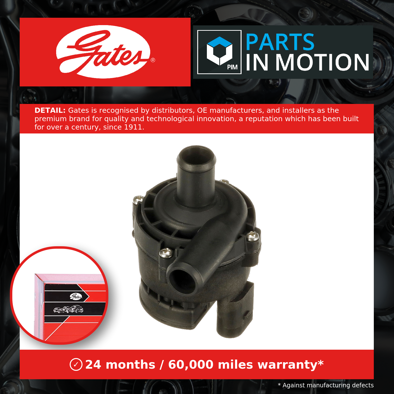 Electric Water Pump fits RENAULT MEGANE Mk2 1.9D 02 to 12 Gates 8200285950 New - Image 2