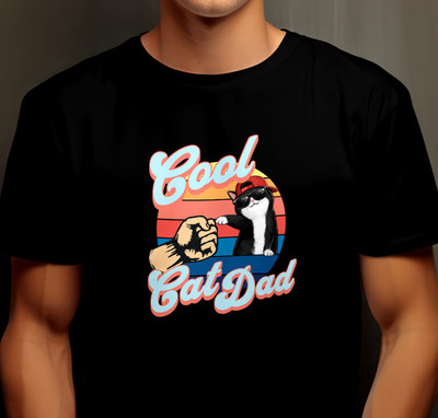 T-Shirt Cool Cat Dad Bester Katzenvater Geschenk Papa Katzenliebhaber lustig