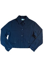 NEW CHICO S Woman s Long Sleeve Button Up Crop Blazer Jacket Black sz 1