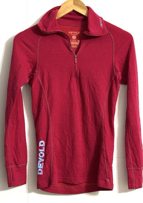 Devold Active Merinowolle Top Base Layer Reißverschluss Pink Damen Gr.S