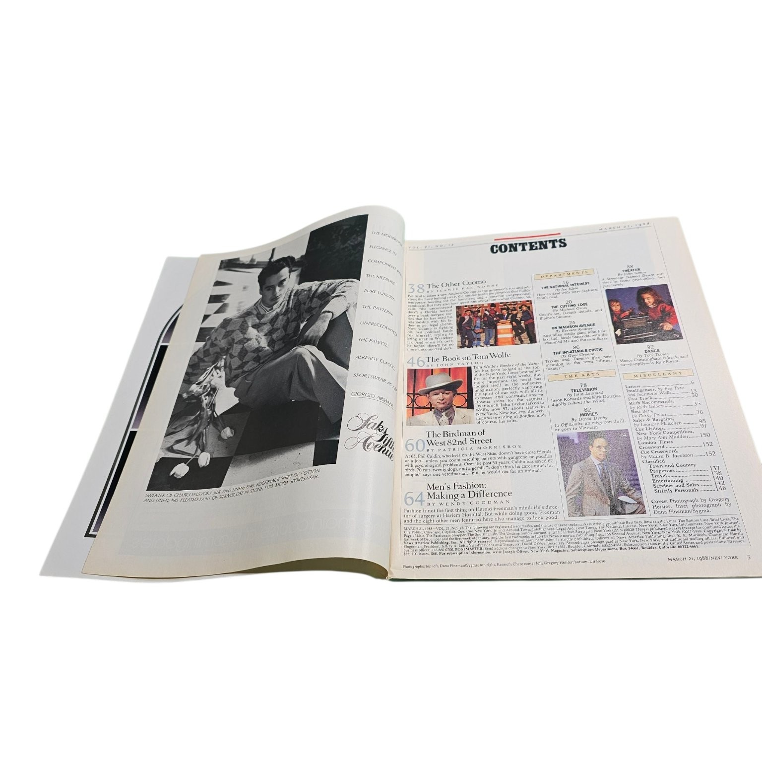 New York Magazine March 21 1988 Issue 17 Tom Wolfe Cover Stories