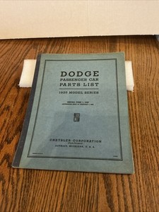 Vintage Original 1935 Dodge Passenger Car Parts List,VG Used Condition