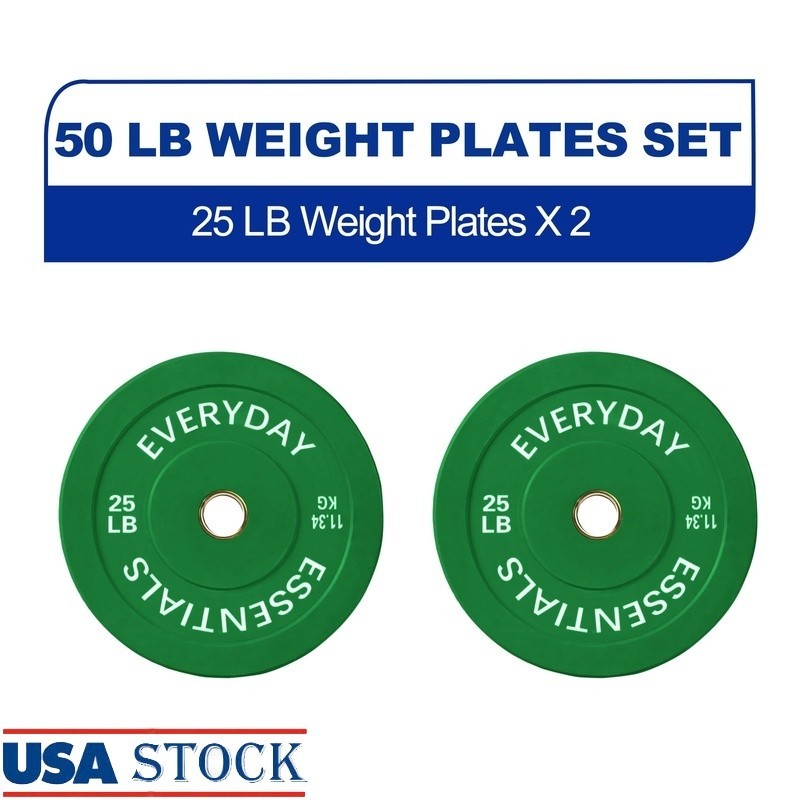 Olympic Bumper Plates High Density Rubber Stainless Steel Hub Gym Weights New