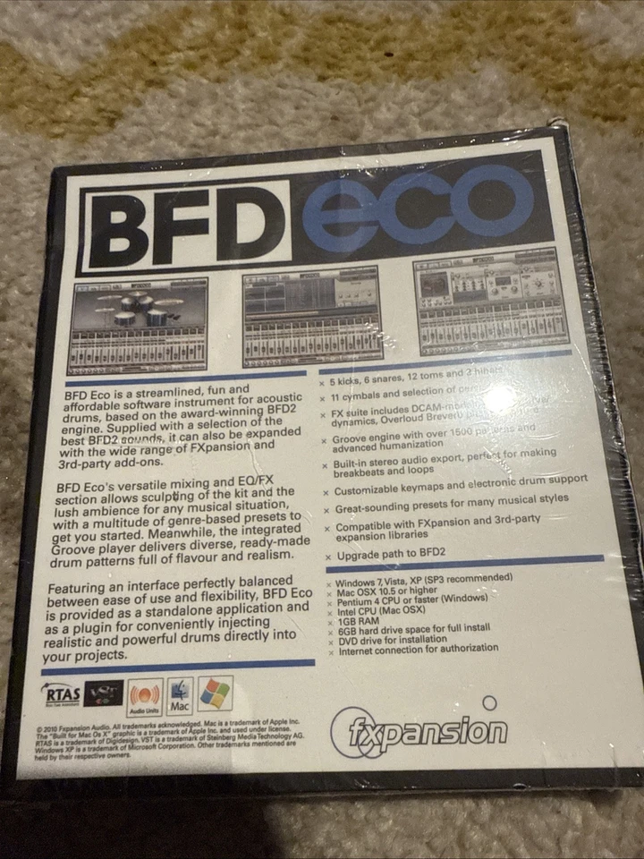 BFD ECO Acoustic Drum Software Fxpansion Music Mixing  Free Shipping - Image 2 of 3