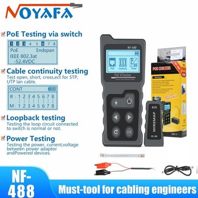 Noyafa PoE Checker NF-488 Network Cable Tester LAN Network Cable PoE Detector