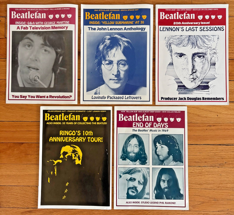 Set of  5 The Beatles BEATLEFAN MAGAZINE - Issues 114, 115, 116, 117, 119