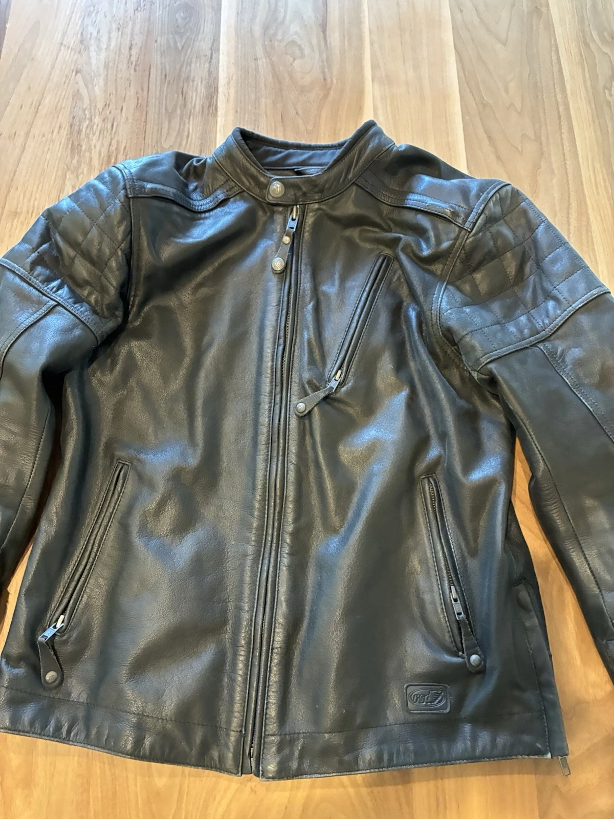 Roland Sands Black Buffalo Leather Moto Jacket Jagger W/Armor Knox Pads Vented S image 5