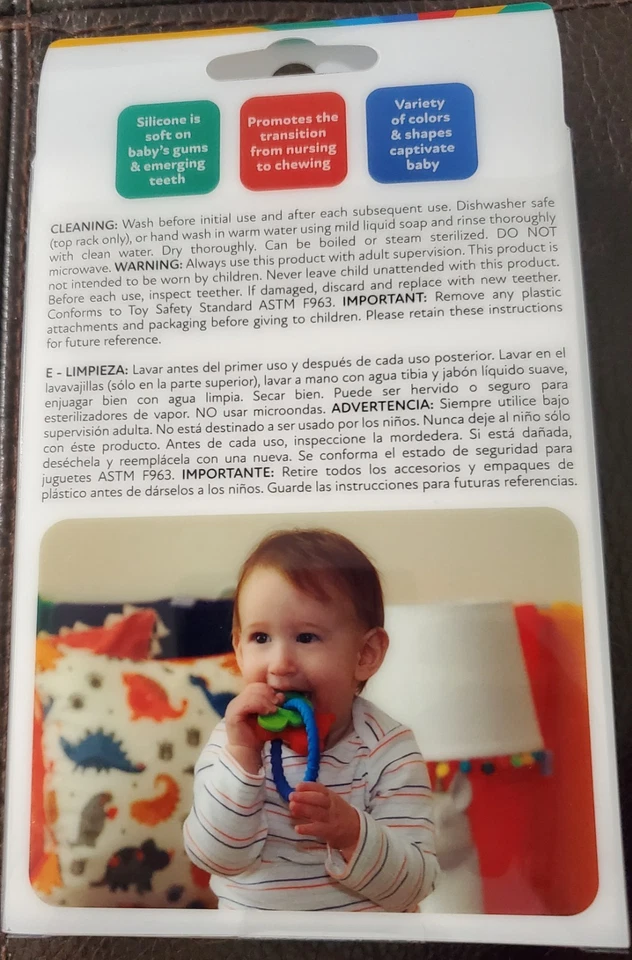 ***NEW***Nuby Chewy Charms Teething Ring BPA Free 100% Soft Silicone 3M+ Baby - Image 2 of 2