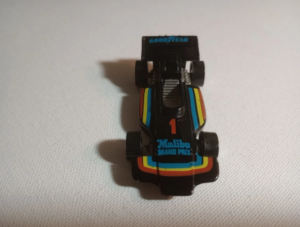 1973 HOT WHEELS GOODYEAR MALIBU GRAND PRIX FORMULA 1 ГОНОЧНЫЙ АВТОМОБИЛЬ черный 5sp хром - Изображение 3 из 4