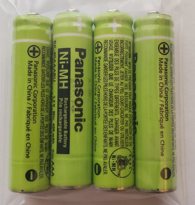 Panasonic 1.2V NI-MH 400mAh AAA Rechargeable Batteries (4 Pack