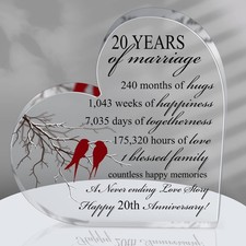 20th Years of Marriage Gift Wedding Anniversary Heart Marriage Keepsake