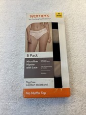 Warners No Pinching No Muffin Top Mid Waist Panties 5 Pack SZ Women M 8-10 NEW